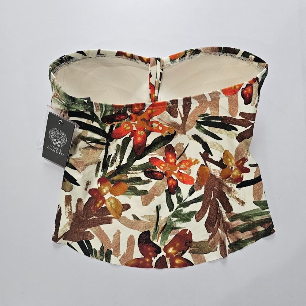 Vince Camuto Seychelles Floral Tie Front Bandini Swim Top - Picture 6 of 8